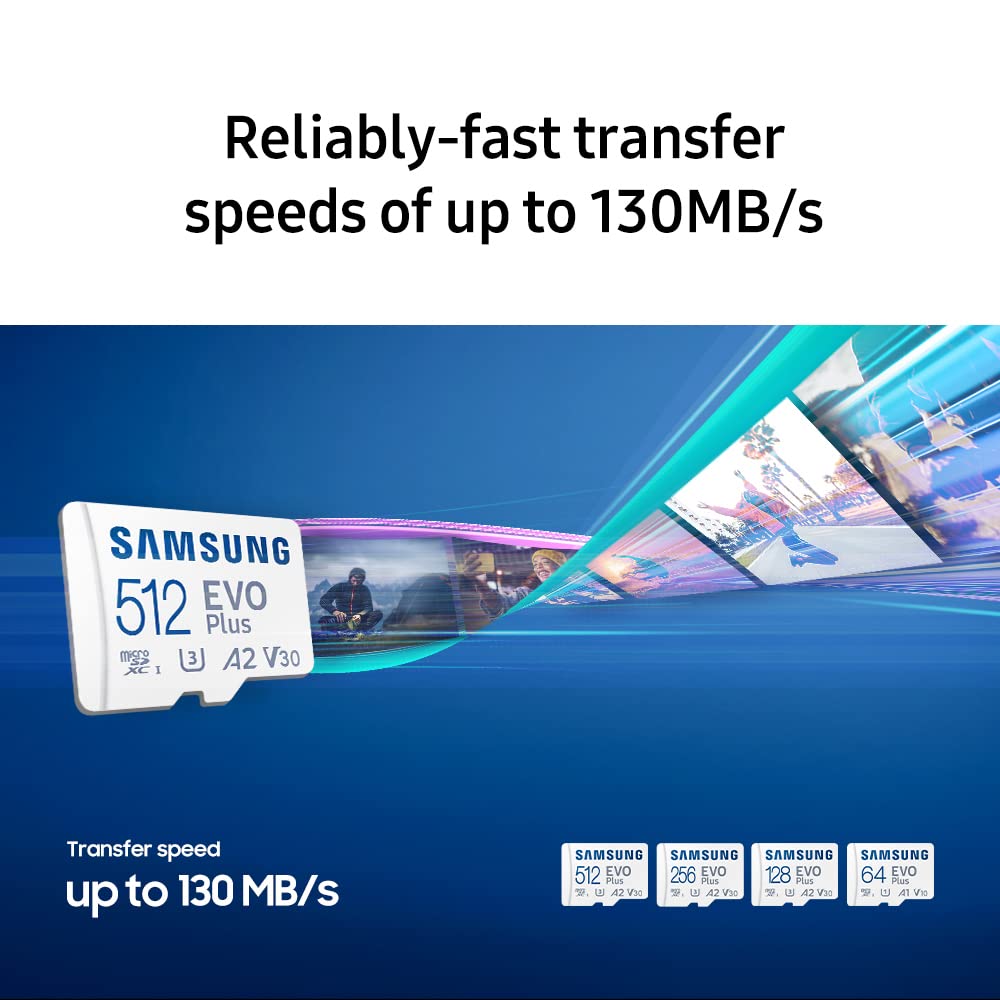 Samsung EVO Plus 64GB microSDXC UHS-I U1 130MB/s Full HD & 4K UHD Memory Card with Adapter (MB-MC64KA) - Image 4